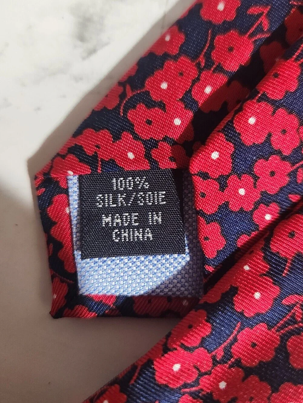 Tommy Hilfiger floral red tie 100% silk